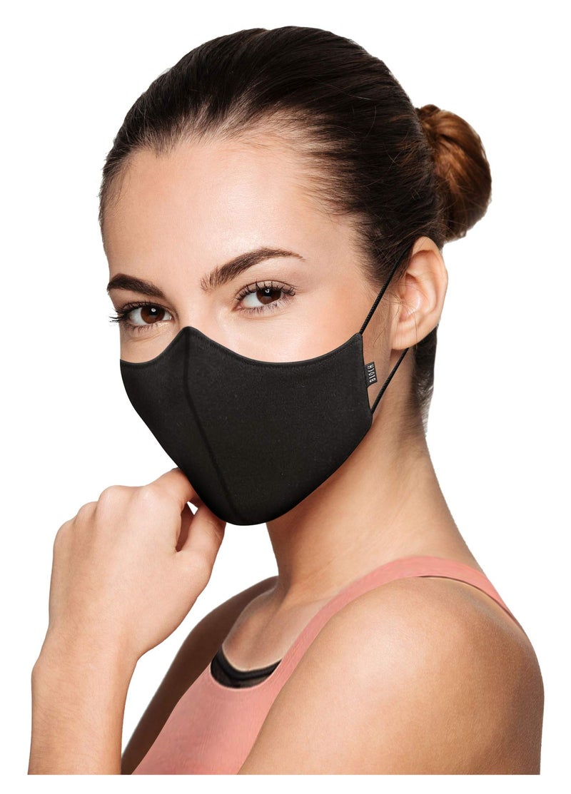 Bloch Soft Stretch Reusable Face Mask Black Adult 3 Count Pack of 1